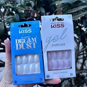 2 sets of KISS Gel Fantasy Nail Set - Dream Dust White and Soft Pink